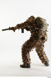 Frankie Perry in Ghillie Shooting crouching shooting standing whole body…
